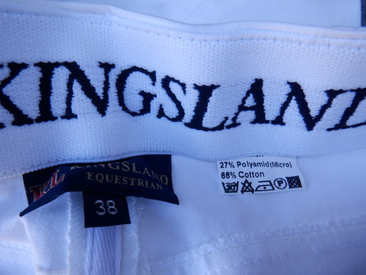 UUDET Kingsland 38 valkoiset ratsastushousut kangaspolvipaikoilla