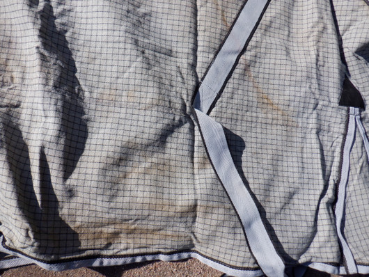 Harmaaruudullinen talliloimi villasekoite(?)vuorella 140 cm