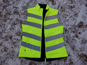 UUSI(?) keltainen-tummansininen kääntöliivi n. 36 kokoa?