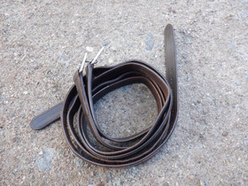 Ruskeat, venymättömät jalustinremmit 135 cm