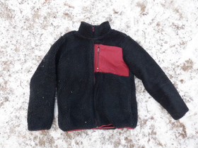 Musta teddytakki korkealla kauluksella 158//164 cm