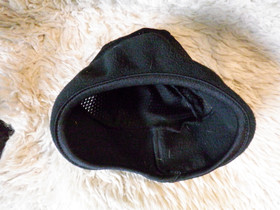 Kypärämyssy, fleece + verkkokangas, musta, lasten koko(?)