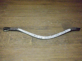 Kaareva musta/ruskea otsapanta timanteilla 42 cm