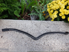 V-mallinen Döbertin musta otsapanta valkoisilla timanteilla 41 cm