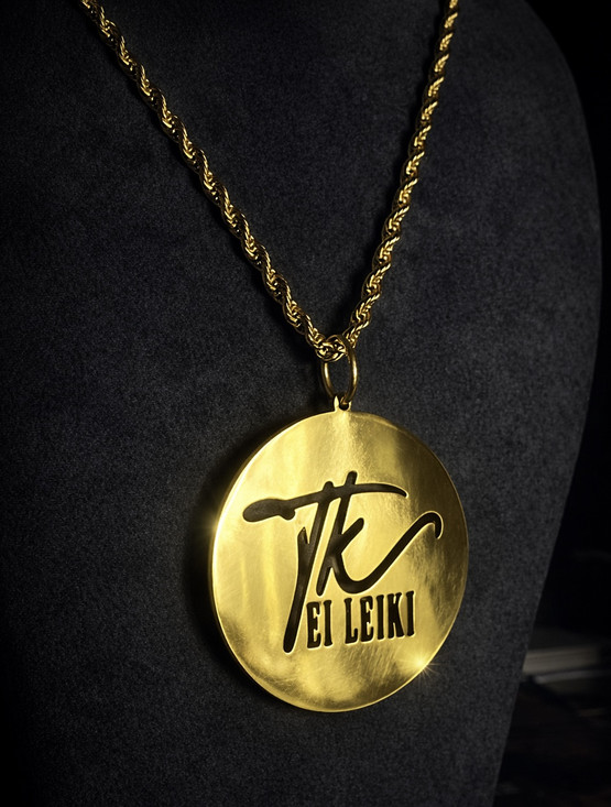 Pyöreä Ei Leiki -kullattu riipus ketjulla (+treenikassi) 