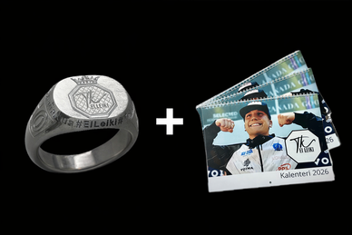 Ei Leiki -hopeasormus (+kalenteri ja treenikassi)