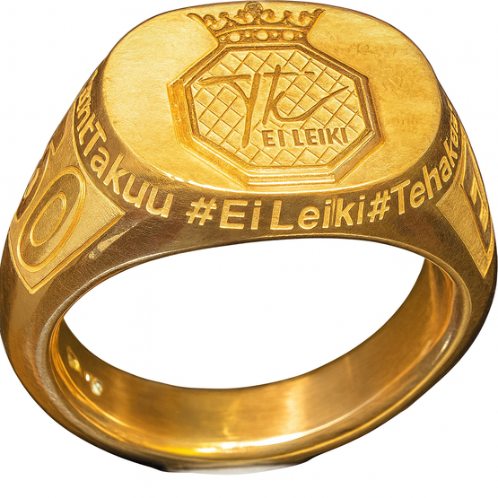 Ei Leiki -hopeasormus (+kalenteri ja treenikassi)