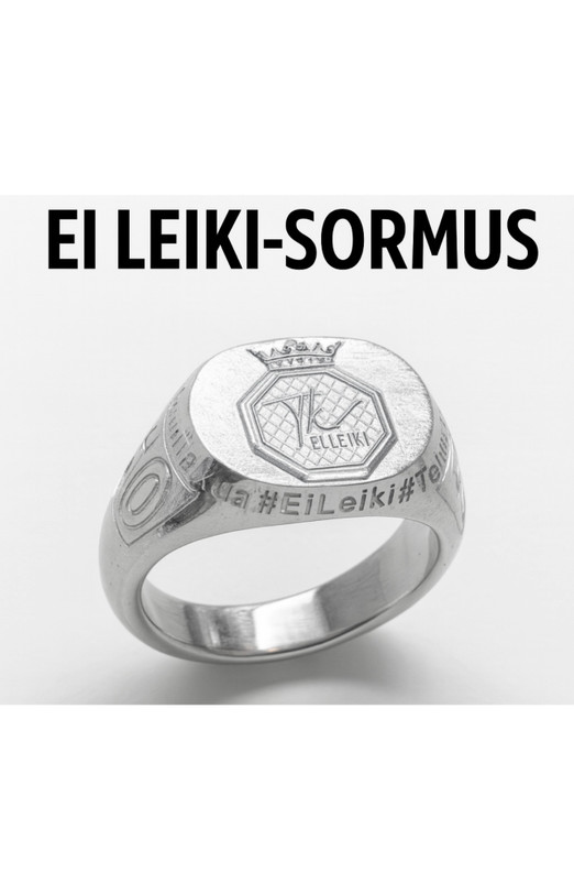 Ei Leiki -hopeasormus (+kalenteri ja treenikassi)