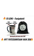 Fanipaketti - Kahvikuppi + kevyt treenikassi