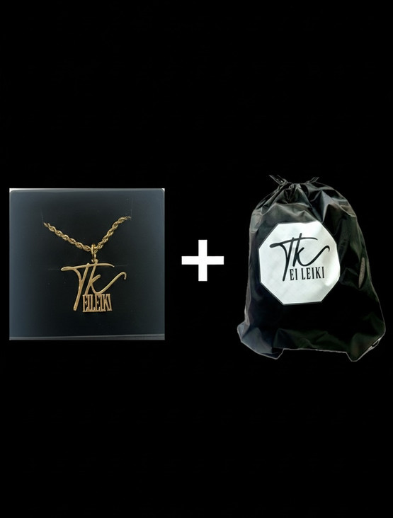 Ei Leiki -kullattu teräsriipus ketjulla (+treenikassi)