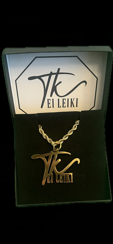 Ei Leiki -kullattu teräsriipus ketjulla (+treenikassi)