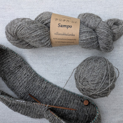 Sampo wool sock yarn, undyed,80-90g