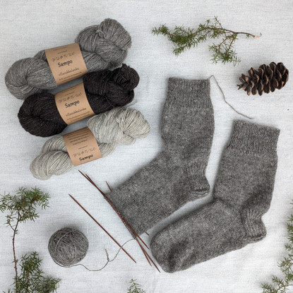 Sock pattern, in Finnish