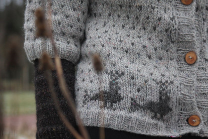 Spiritus familiaris cardigan, pattern (in Finnish)