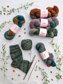 Sampo wool sock yarn, hand dyed
