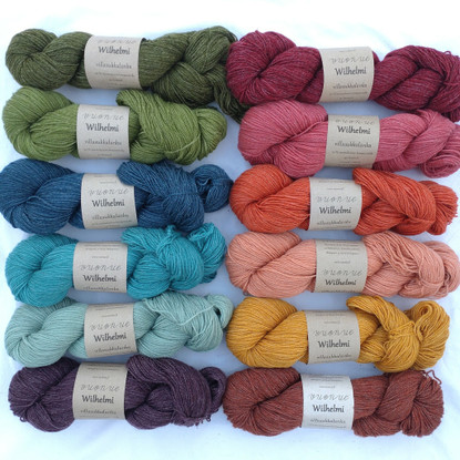 Wilhelmi wool sock yarn, dyed, second quality