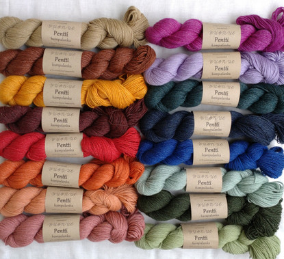 Pentti worsted yarn, dyed, different colors
