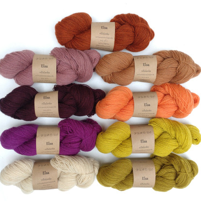 Elsa wool yarn, colored
