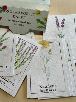 Ihtiriekkoknits, kasviaiheiset sukkakortit
