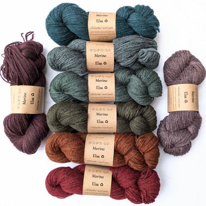Merino Elsa wool yarn, colored