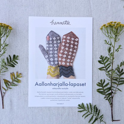Aallonharjalla mittens, pattern in Finnish