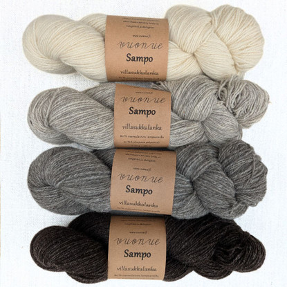 Sampo wool sock yarn, undyed,80-90g