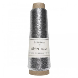 Glitter yarn, silver, 60 g