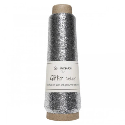 Glitter yarn, silver, 60 g