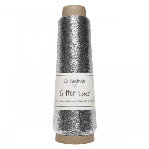Glitter yarn, silver, 60 g