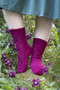 Clematis socks, pattern as a file (in Finnish)