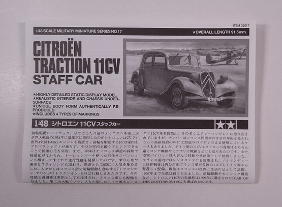 KÄYTETTY Tamiya 1/48 Citroën Traction 11CV Staff Car