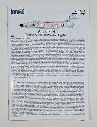 KÄYTETTY Special Hobby 1/72 Vautour IIN 'Armée de l' Air All Weather Fighter'