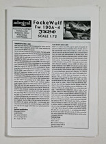 KÄYTETTY Admiral 1/72 Focke Wulf Fw 190A-4 Jabo