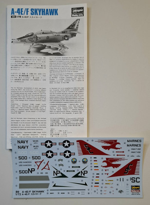KÄYTETTY Hasegawa 1/72 A-4E/F Skyhawk (U.S. Navy/M.C. Carrier-Based Attacker)