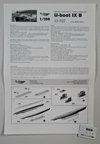 KÄYTETTY Mirage Hobby 1/350 U-107 (IXB Turm I) German Submarine