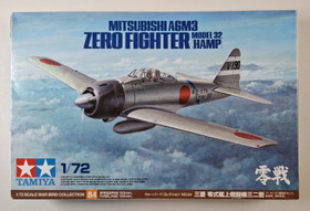 KÄYTETTY Tamiya 1/72 Mitsubishi A6M3 Zero Fighter Model 32 (Hamp) + lisäosia