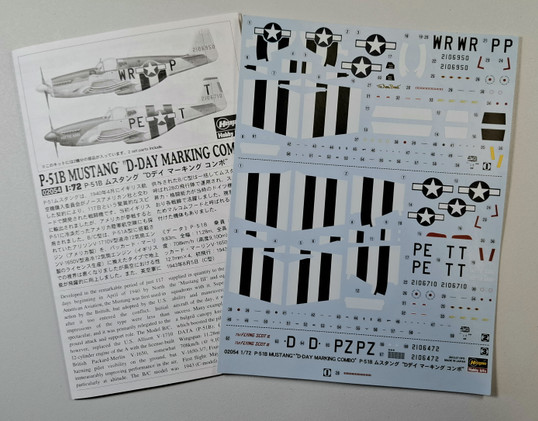 KÄYTETTY Hasegawa 1/72 P-51B Mustang 'D-Day Marking Combo'