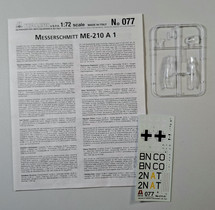 KÄYTETTY Italeri 1/72 Messerschmitt Me-210 A1 Fighter/Bomber + lisäosia