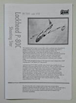 KÄYTETTY Sword 1/72 P-80C Shooting Star + lisäosia