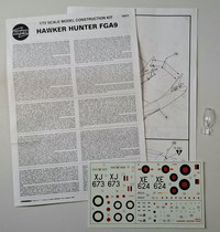 KÄYTETTY Airfix 1/72 Hawker Hunter FGA9 + lisäosia