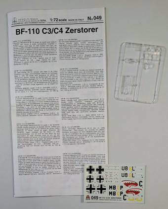 KÄYTETTY Italeri 1/72 Bf-110 C3/C4 Zerstörer