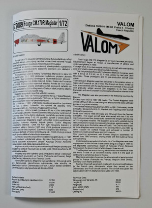 KÄYTETTY Valom 1/72 Fouga CM.170 Magister (IAC, FiAF)