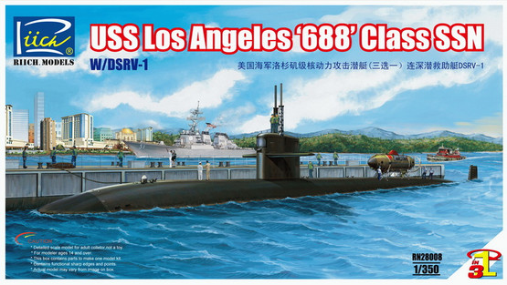 Riich.Models 1/350 USS Los Angeles '688' Class SSN w/DSRV-1