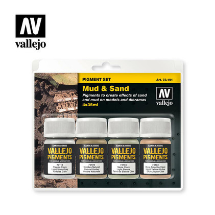 Vallejo Pigments 73.191 Mud & Sand pigmenttisetti 4x35ml