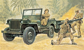 Italeri 1/35 Willys MB Jeep with Trailer