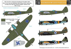S.B.S model 1/48 Bristol Blenheim Mk.I - Mk.II in Finnish Service siirtokuvat