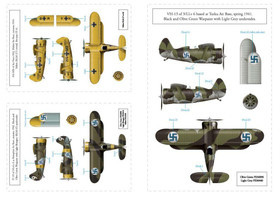 S.B.S model 1/72 Polikarpov I-153 Chaika in Finnish Service Vol. II siirtokuvat 