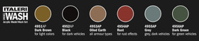 Italeri Acrylic Model Wash Set 6x20ml