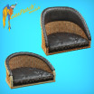 GasPatch Models 1/48 British Wicker Seat Full Back - Short With Small Leather Pad and Tall With Big Leather Pad