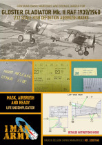 1ManArmy 1/32 Gloster Gladiator Mk. II RAF 1939/1940 maalausmaski